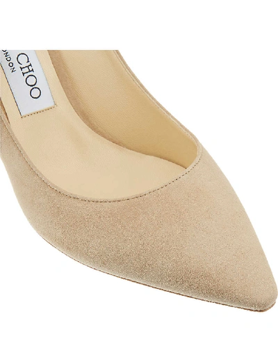 Shop Jimmy Choo Romy 85 Suede Nude