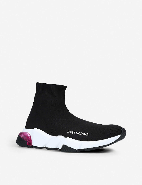 balenciaga speed trainer black and pink