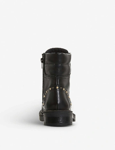 Shop Dune Pearley Embellished Leather Hiking Boots