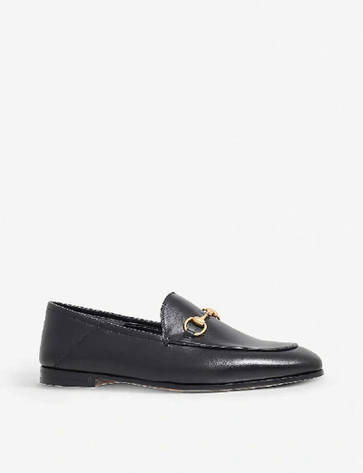 Gucci Black Web Interlocking G Loafers In Black