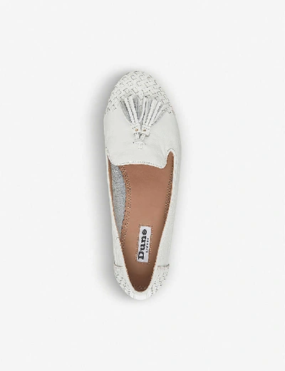 Shop Dune Gilson Woven Leather Loafers In White-leather