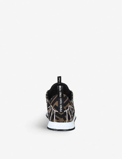 Shop Fendi Logo-print Neoprene Trainers In Blk/brown