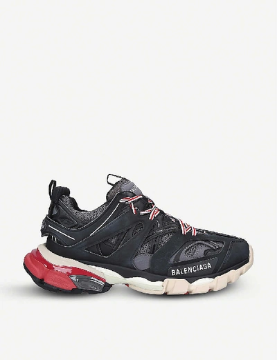 Balenciaga Track Logo-detailed Mesh And Rubber Sneakers In Blk/grey