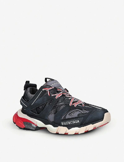 Balenciaga Track Logo-detailed Mesh And Rubber Sneakers In Blk/grey