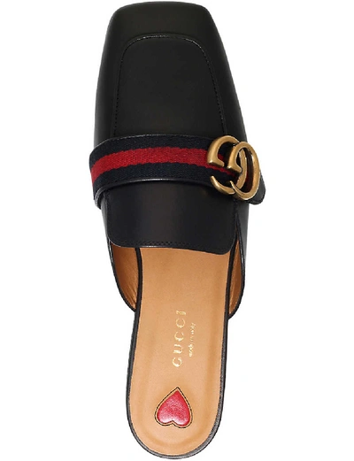 Shop Gucci Backless Leather Mules In Black