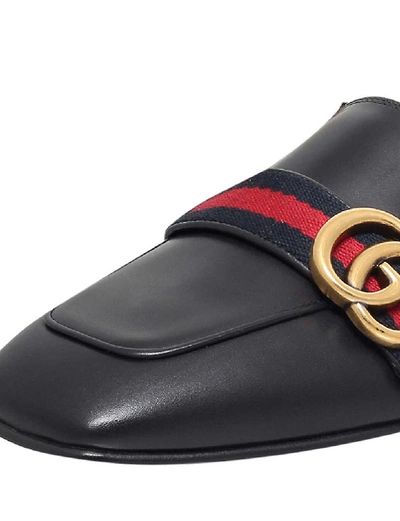 Shop Gucci Backless Leather Mules In Black