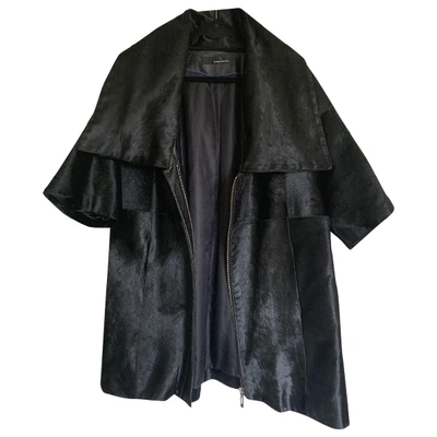 Pre-owned Amanda Wakeley Black Leather Coat