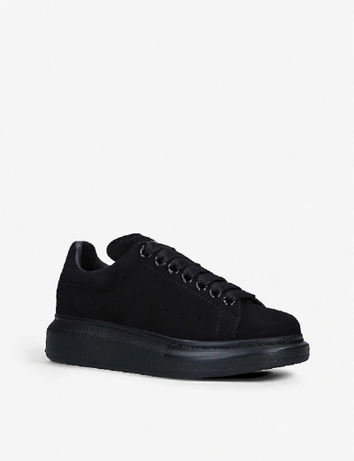 Shop Alexander Mcqueen Runway Suede Platform Trainers In Black