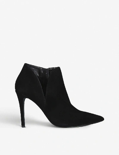 Shop Steve Madden Ariza Suede Stiletto Ankle Boots In Black