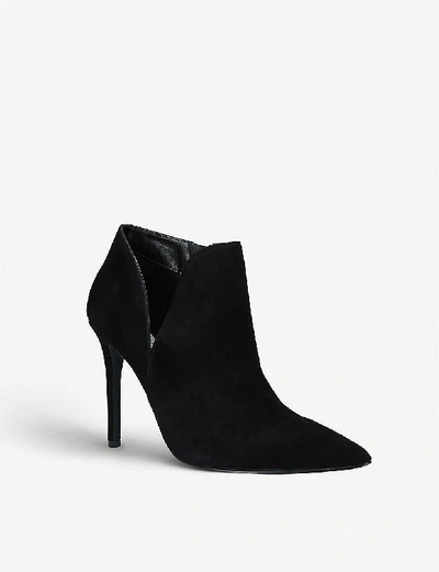 Shop Steve Madden Ariza Suede Stiletto Ankle Boots In Black