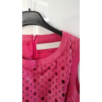 Pre-owned Drome Leather Mid-length Dress In Pink