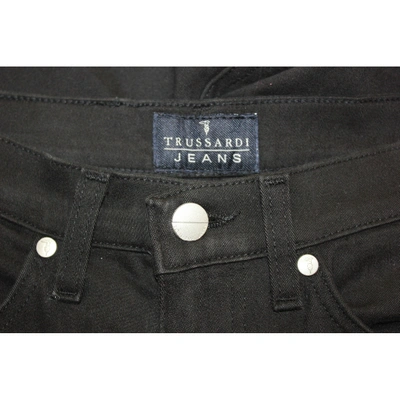 Pre-owned Trussardi Straight Pants In Black