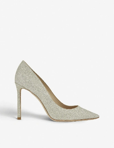 Shop Jimmy Choo Women's Platinum Ice Romy 100 Dusty-glitter Courts