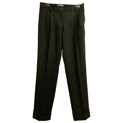 Pre-owned Dolce & Gabbana Wool Straight Pants In Black