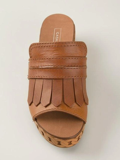 Shop Casadei Open Toe Clog Sandals In Brown