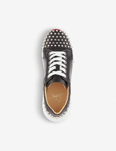 Shop Christian Louboutin Vrs 2018 Flat Calf/spk Black/silver