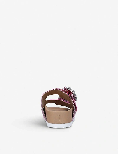 Shop Kurt Geiger Marlo Snakeskin-print Faux-leather Sandals In Pink