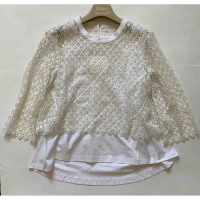 Pre-owned Chloé Lace Top In White