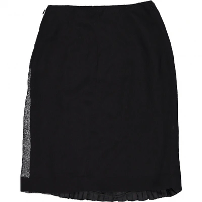 Pre-owned Prada Silk Mid-length Skirt In Black