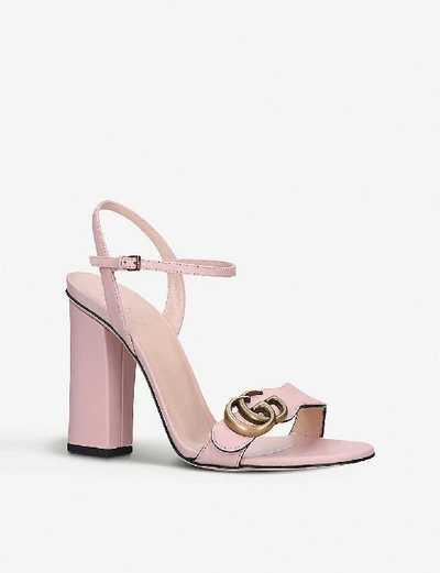 Shop Gucci Marmont 105 Leather Sandals In Pink