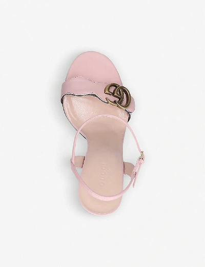 Shop Gucci Marmont 105 Leather Sandals In Pink
