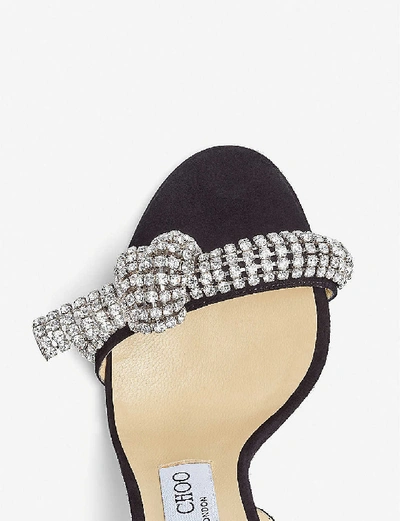 泰拉 100 珠宝装饰绒面革脚跟凉鞋