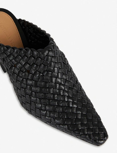 Shop Bottega Veneta Intrecciato Spool-heel Leather Mules