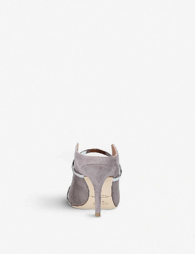 Shop Malone Souliers Maureen Strappy Suede Mules In Grey/light