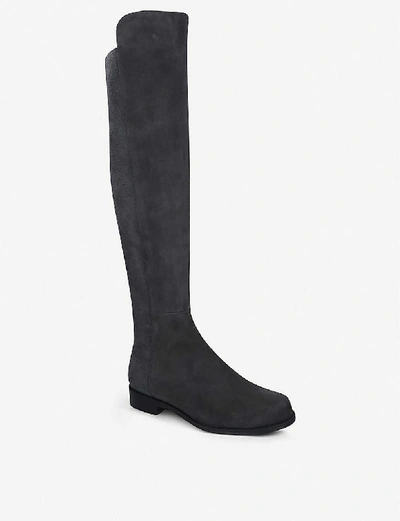 Shop Stuart Weitzman Women's Grey/d.cmb 50/50 Suede Knee-high Boots