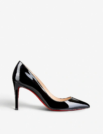 Shop Christian Louboutin Pigalle 85 Patent-leather Courts In Black
