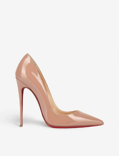 Shop Christian Louboutin So Kate 120 Patent-leather Courts In Nude (nude)