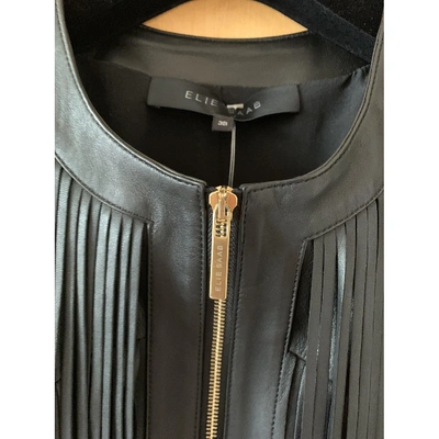 Pre-owned Elie Saab Leather Jacket In Black