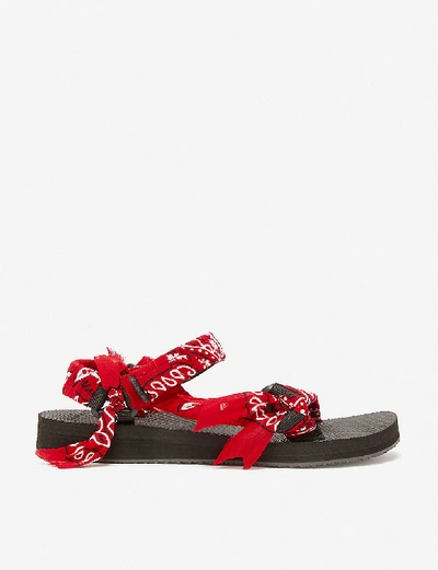 Shop Arizona Love Trekky Bandana Woven Sandals In Red