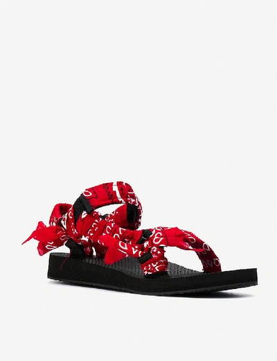 Shop Arizona Love Trekky Bandana Woven Sandals In Red
