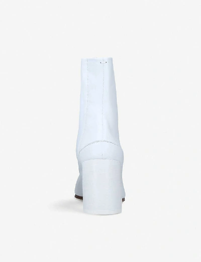 Shop Maison Margiela Tabi Split-toe Leather Ankle Boots In White