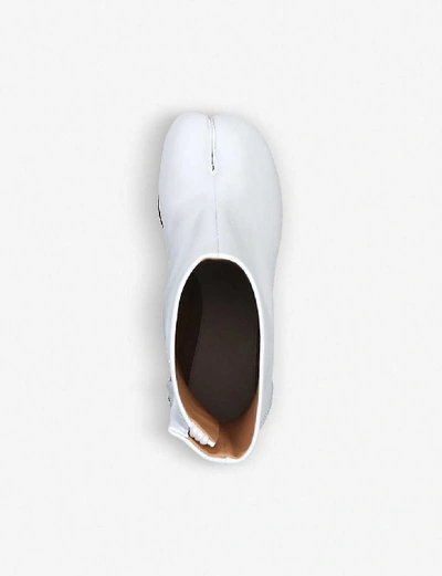 Shop Maison Margiela Tabi Split-toe Leather Ankle Boots In White
