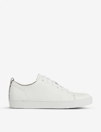 Shop Lk Bennett Womens Whi-white Tulum Low-top Grainy Leather Trainers