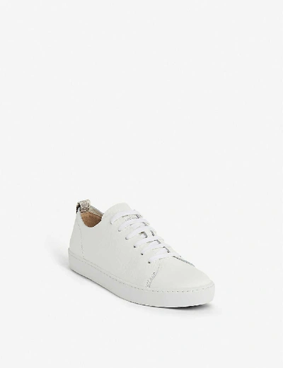 Shop Lk Bennett Womens Whi-white Tulum Low-top Grainy Leather Trainers
