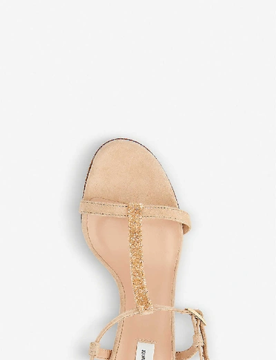 Shop Lk Bennett Nevada Swarovski Leather Heeled Sandals In Bei-trench