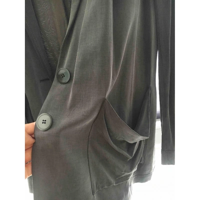 Pre-owned Luisa Cerano Silk Blazer In Grey