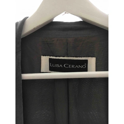 Pre-owned Luisa Cerano Silk Blazer In Grey