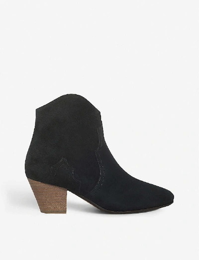 Shop Isabel Marant Dicker Suede Ankle Boots In Black