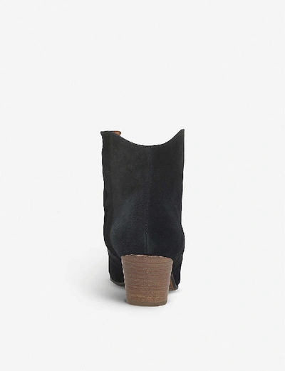 Shop Isabel Marant Dicker Suede Ankle Boots In Black