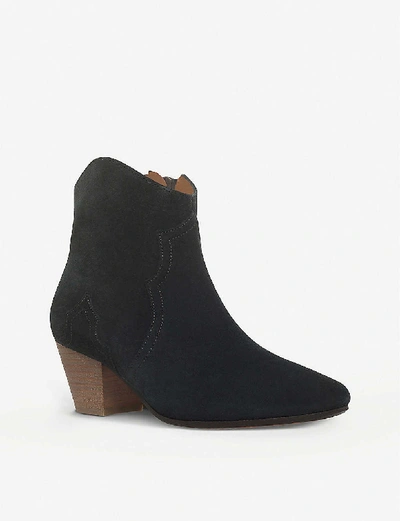 Shop Isabel Marant Dicker Suede Ankle Boots In Black