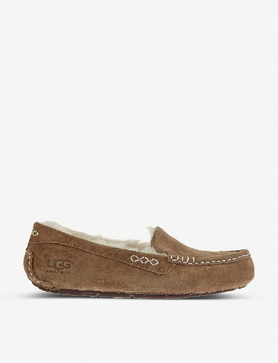 Shop Ugg Ansley Suede Slippers In Brown