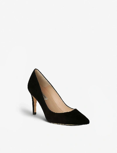 Lk Bennett Womens Bla-black Floret Suede Courts In Bla-black
