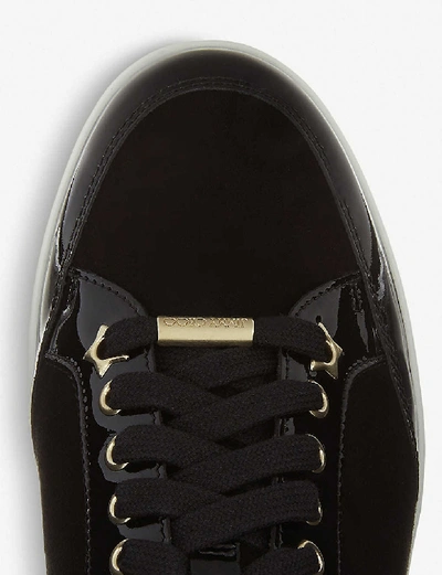 Shop Jimmy Choo Miami Suede And Patent-leather Trainers In Black