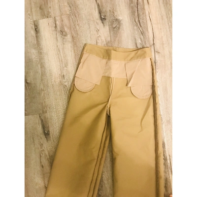 Pre-owned Co Straight Pants In Brown
