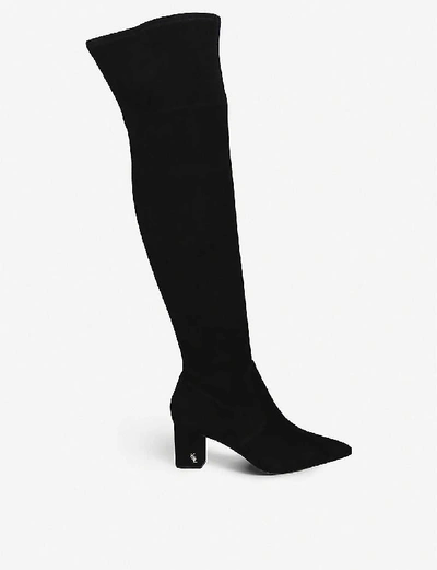 Shop Kurt Geiger Burlington Suede Over-the-knee Boots In Black