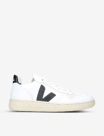 Shop Veja Womens White/blk Women's V10 Extra White Leather Trainers